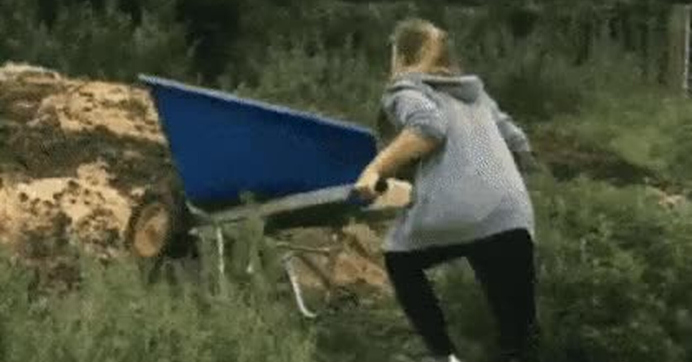 Баба с тачкой навоза