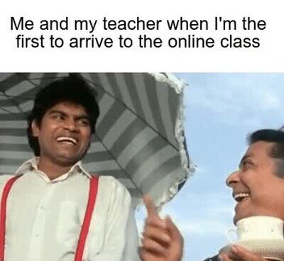 Enlace a Yo y mi profesor cuando somos los primeros en llegar a la clase online