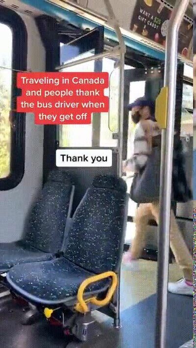 Enlace a En Canadá la gente siempre saluda al conductor cuando se bajan