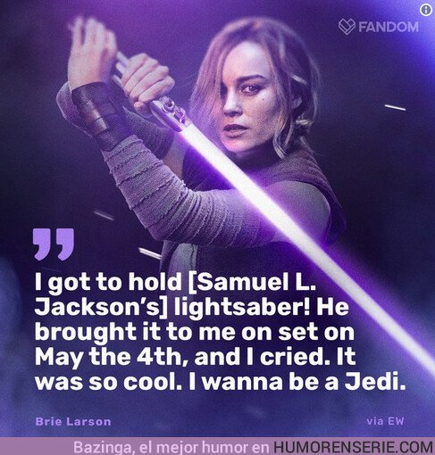 35625 - Brie Larson quiere ser una jedi y la cuenta oficial de Star Wars le contesta