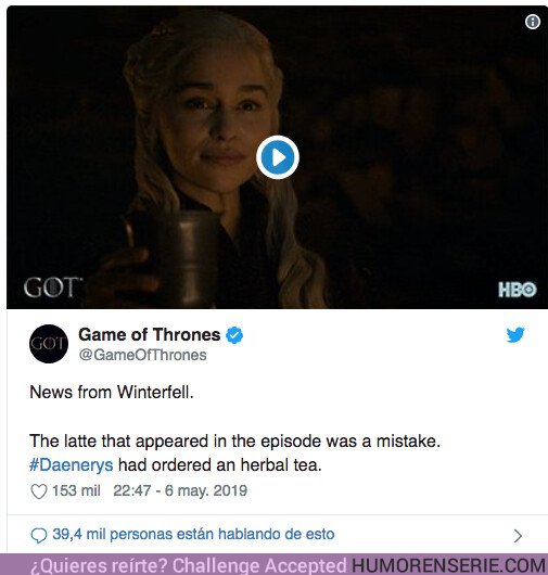 37874 - HBO responde oficialmente a los memes sobre el vaso de café de Daenerys