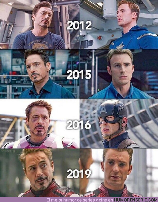 39769 - Evolución de IronMan y Capitán America  a través de los años.
