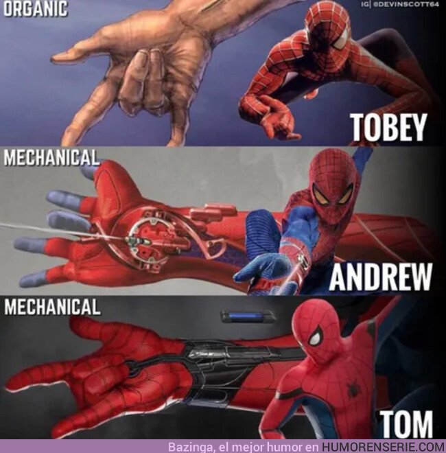 42438 - Spiderman fue mordido por una araña y obtuvo sus poderes. ¿Por qué necesita tiradores de telaraña artificial?