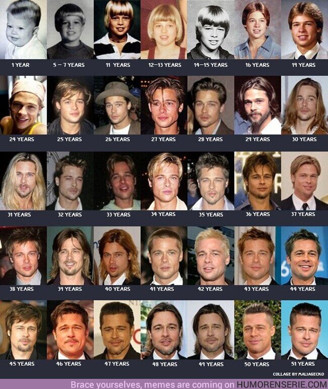 63104 - Así ha cambiado Brad Pitt con el paso de los años