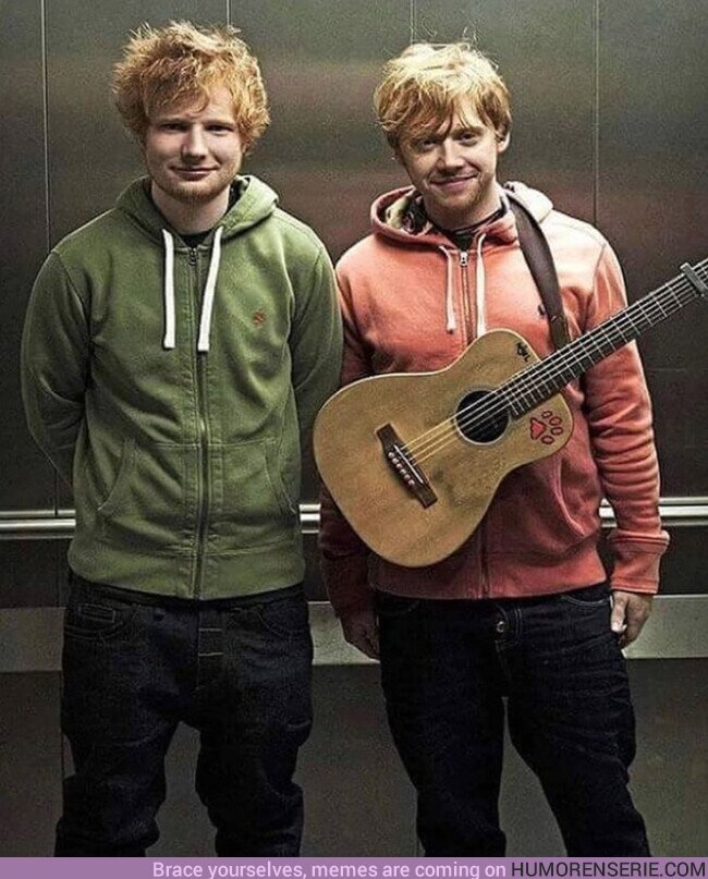 91160 - Ed Sheeran y Rupert Grint están aquí para ayudarte con tu lunes pero, ¿quién es quién?