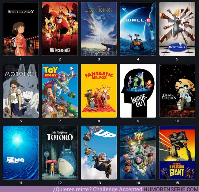 93589 - Solo puedes elegir una película de cada fila. ¿Cuál es vuestra combinación? ?EDICIÓN CINE DE ANIMACIÓN?por @alvarodlz
