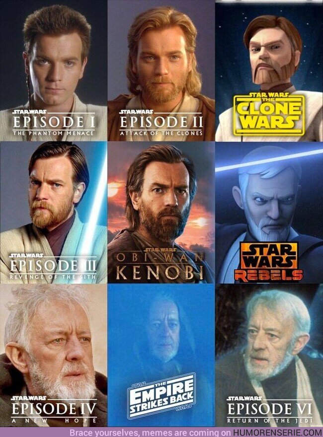 94544 - Obi-Wan Kenobi a lo largo de la saga #StarWars  , por @LBeskar