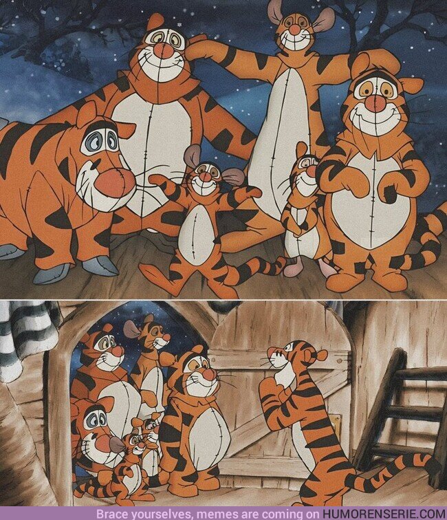97395 - Cuando Pooh y sus amigos se disfrazan de Tiggers porque Tigger no pudo encontrar a su familia, por @darktuit