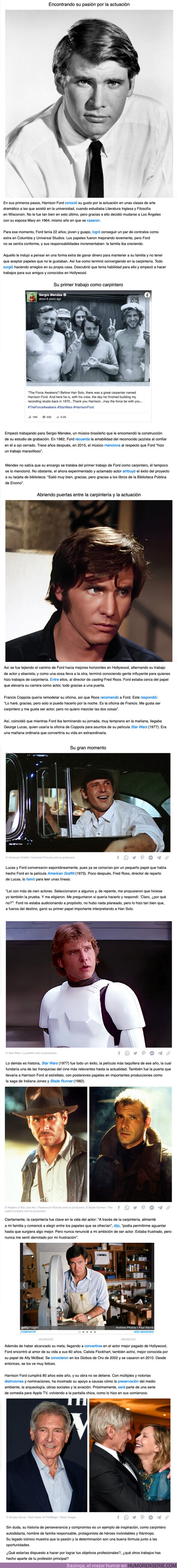 97806 - GALERÍA: “Estaba frustrado, pero nunca me sentí derrotado”, Harrison Ford y su paso de carpintero a famoso actor