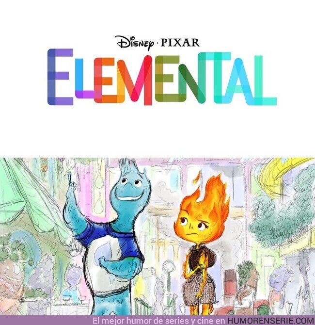 99253 - ES OFICIAL. Pixar anuncia su nueva película #Elemental. La trama seguirá la aventura de una joven de fuego y un chico de agua. En una ciudad con en la que sus habitantes son 4 elementos. En cines en verano del 2023