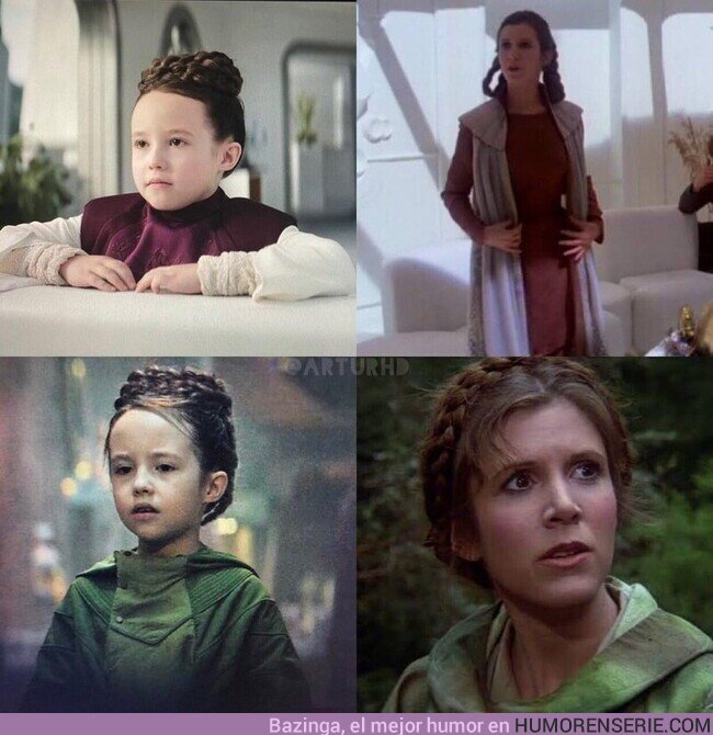 100756 - Comparativa de la pequeña Princesa Leia y la Trilogía Original #ObiWanKenobi #StarWars  , por @LBeskar
