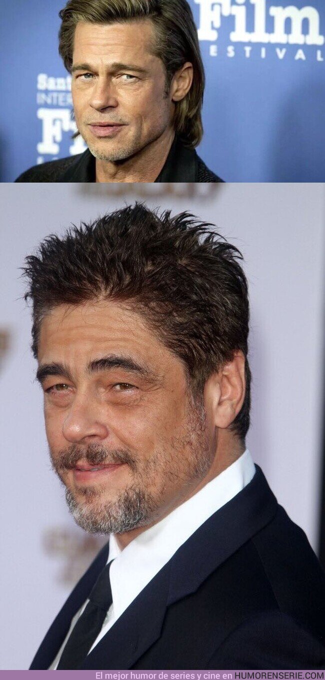 104961 - La transformación de Brad Pitt en Benicio Del Toro está al 75%.  , por @Sergio_616