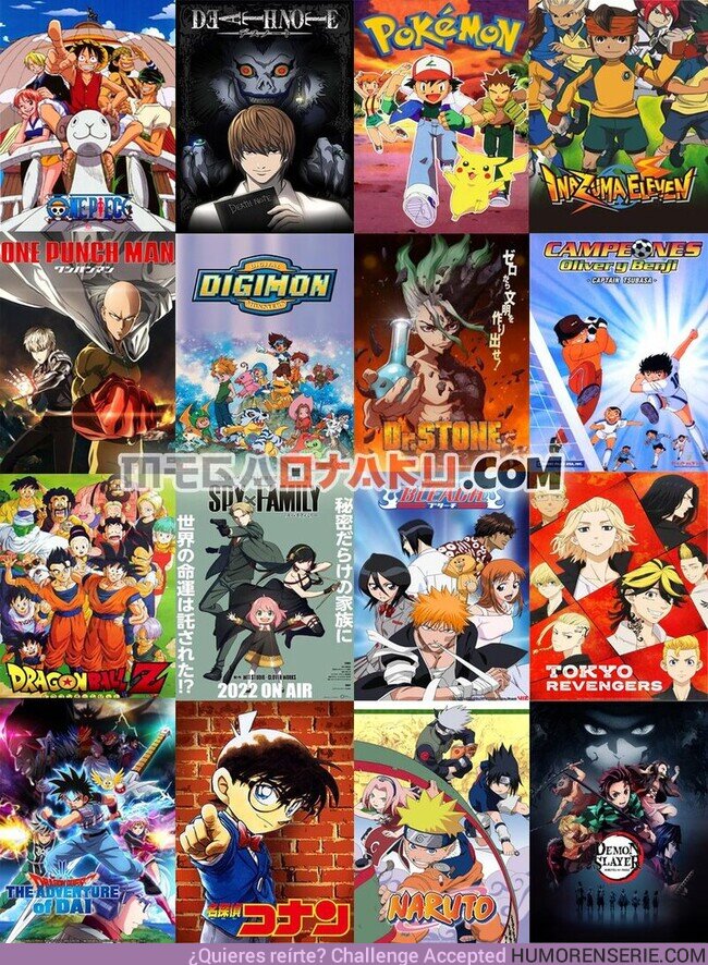 105388 - Solo puedes elegir un anime de cada fila. ¿Cuál sería tu combo?  , por @MEGA_OTAKU
