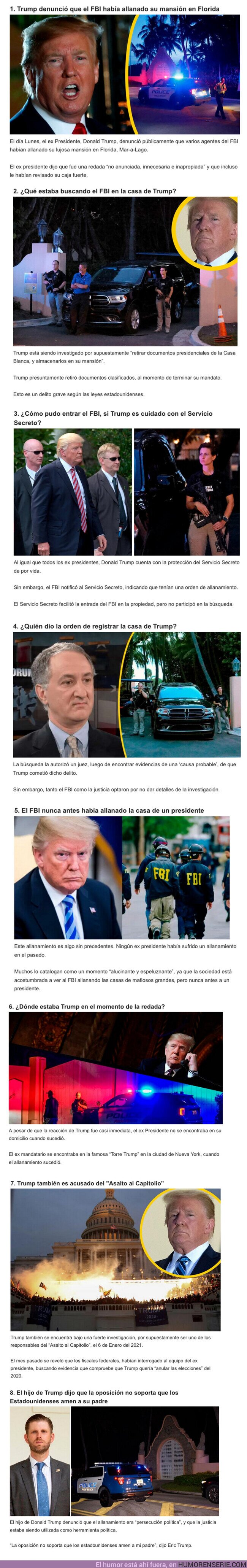 105481 - GALERÍA: ¿Qué buscaba el FBI en la mansión de Donald Trump? 8 hechos para entenderlo todo.
