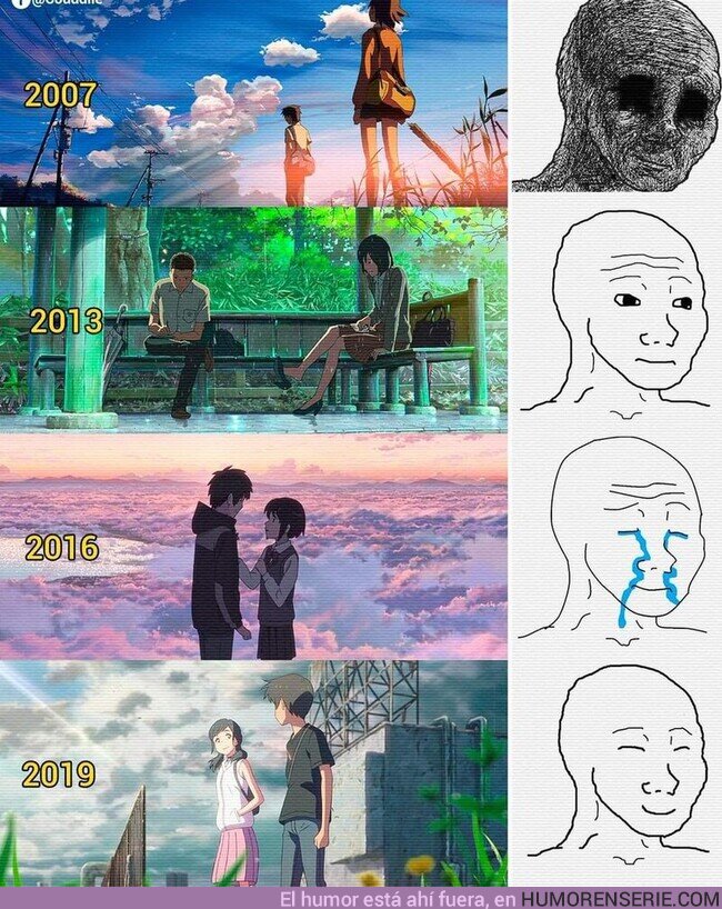 107049 - La felicidad de las parejas de Makoto Shinkai a lo largo de los años:  , por @Arisu_senpai_