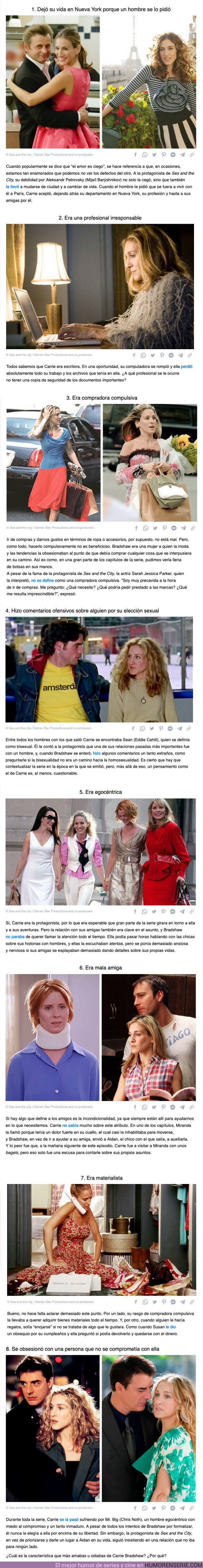 107481 - GALERÍA: 8 Motivos por los cuales Carrie Bradshaw no debería ser un modelo para ninguna mujer