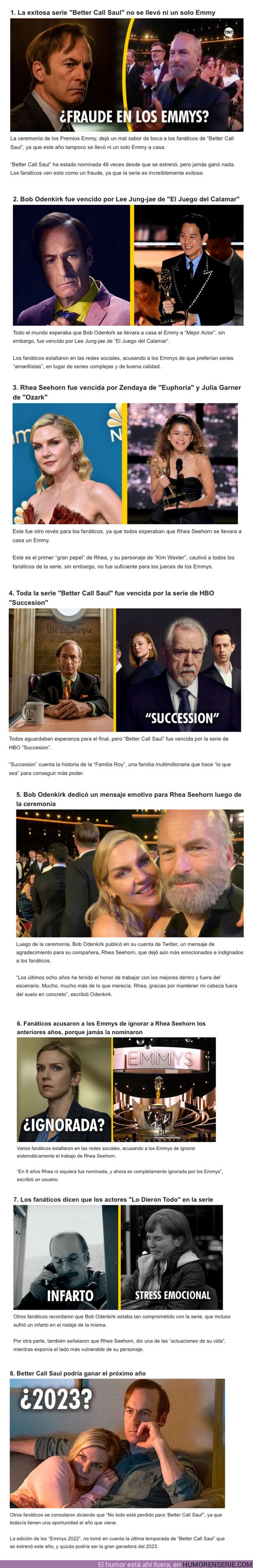 108269 - GALERÍA: 8 hechos para entender por qué los fanáticos de “Better Call Saul” quieren cancelar los Premios Emmy