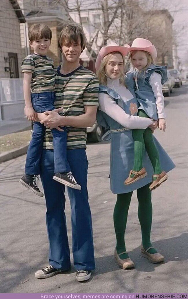 109247 - Jim Carrey y Kate Winslet junto a los niños actores que interpretaron sus papeles de pequeños en 