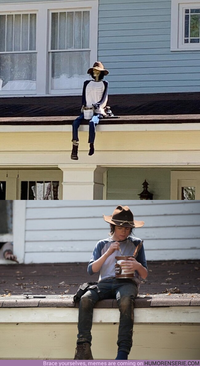 110042 - Los dueños de la casa donde se grabó la escena de Carl comiendo pudding en The Walking Dead han decorado su casa así para Halloween en honor a la serie , por @TWalkingDFamily