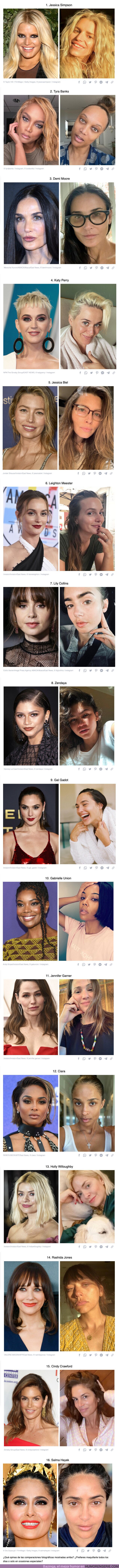 111862 - GALERÍA: 15 famosas que están completamente distintas con o sin maquillaje