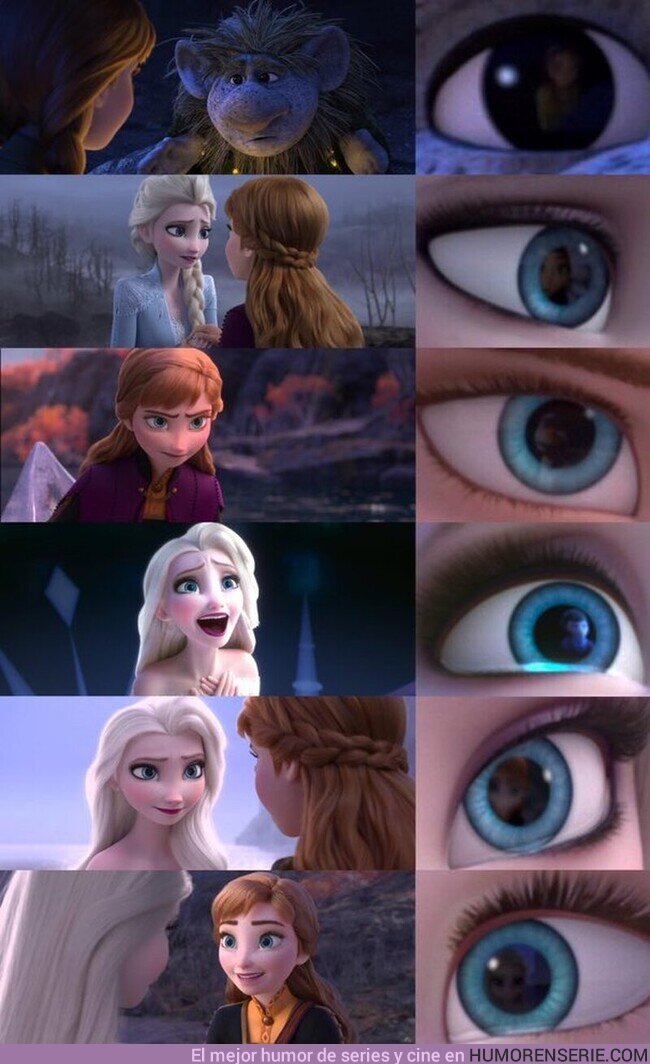 121122 - En “Frozen 2” (2019) podemos ver en los ojos de los personajes el reflejo del otro. , por @MultiversoTM