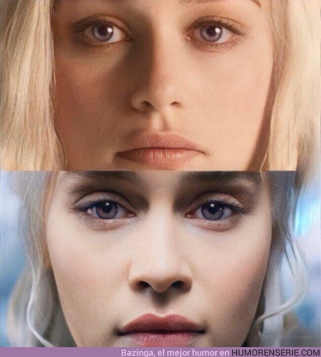 121635 - Daenerys en el primer y último episodio de “Juego de tronos”, por @Roybattyforever