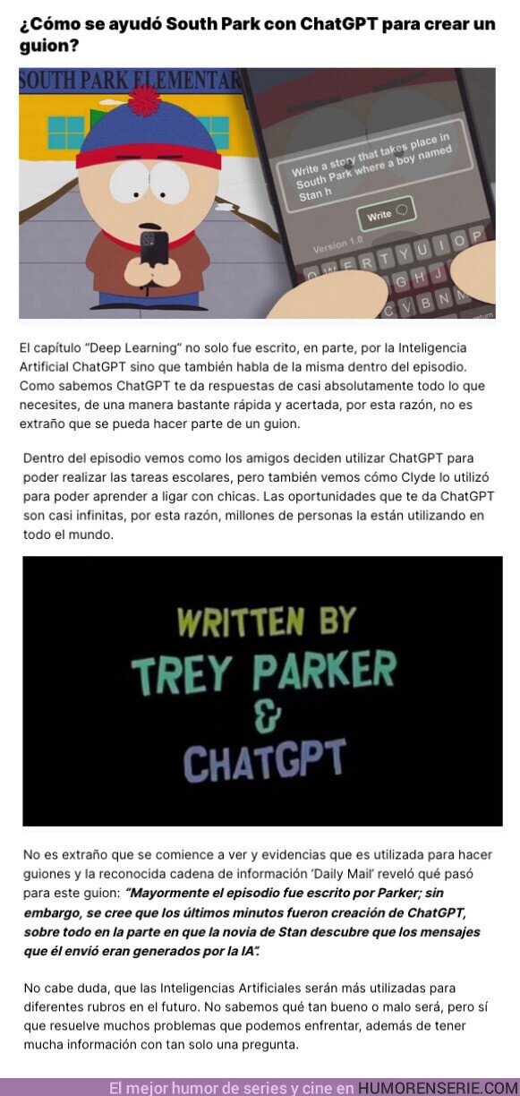 121841 - GALERÍA: South Park ha creado un capítulo con ChatGPT y el resultado es una pasada