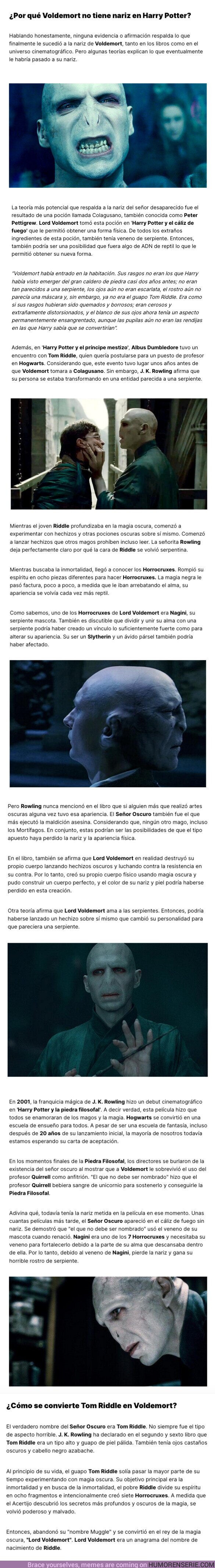 122728 - GALERÍA: ¿Sabías por qué Voldemort no tiene nariz en Harry Potter?