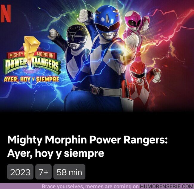 122999 - Ya tenemos disponible en Netflix la película ‘Mighty Morphin Power Rangers: ayer, hoy y siempre’.Especial para celebrar el 30º aniversario de esta mundialmente conocida franquicia que además reúne al reparto original de la serie de 1993#PowerRangers