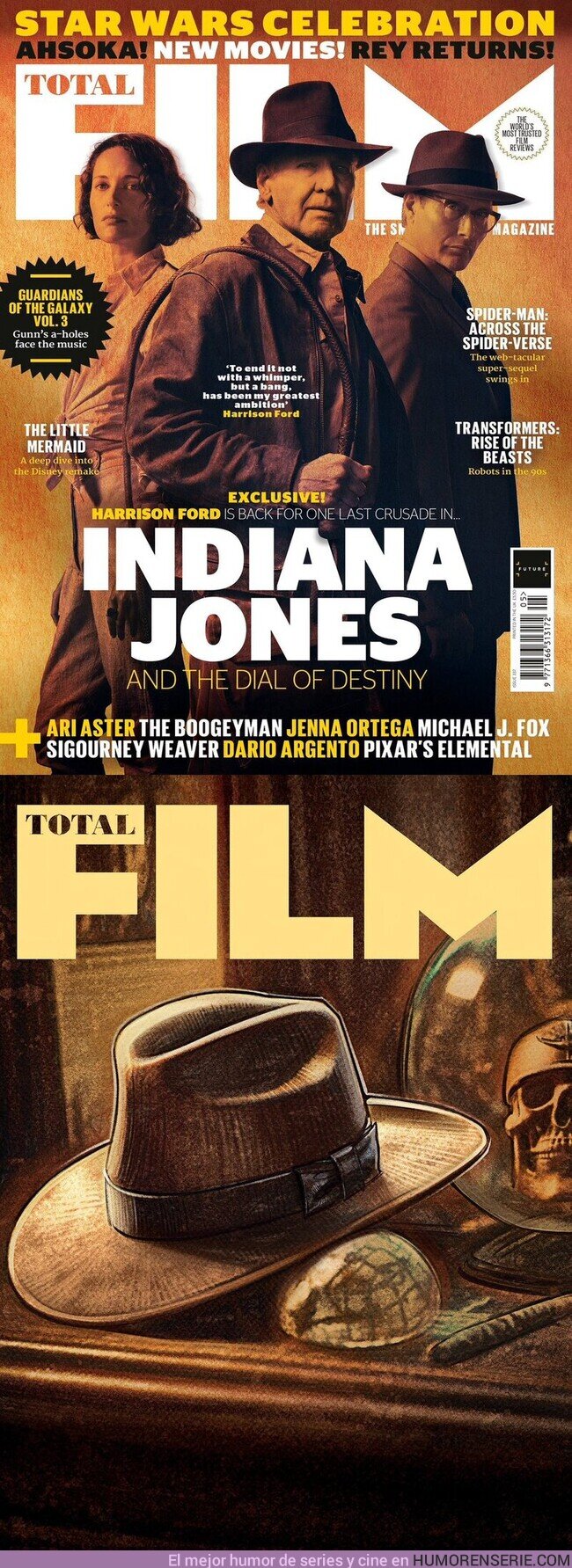 123343 - Nuevos vistazos a Indiana Jones y el Dial del destino en las portadas de la revista @totalfilm ??.La película que tiene como protagonistas a #HarrisonFord, #PhoebeWallerBridge y #MadsMikkelsen se estrenará el 29 de junio, por @PlanoCinefilo