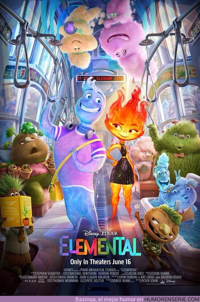 123771 - Nuevo póster de Elemental, la nueva película de PixarEstreno el 16 de junio en cines  , por @UniversoAlex