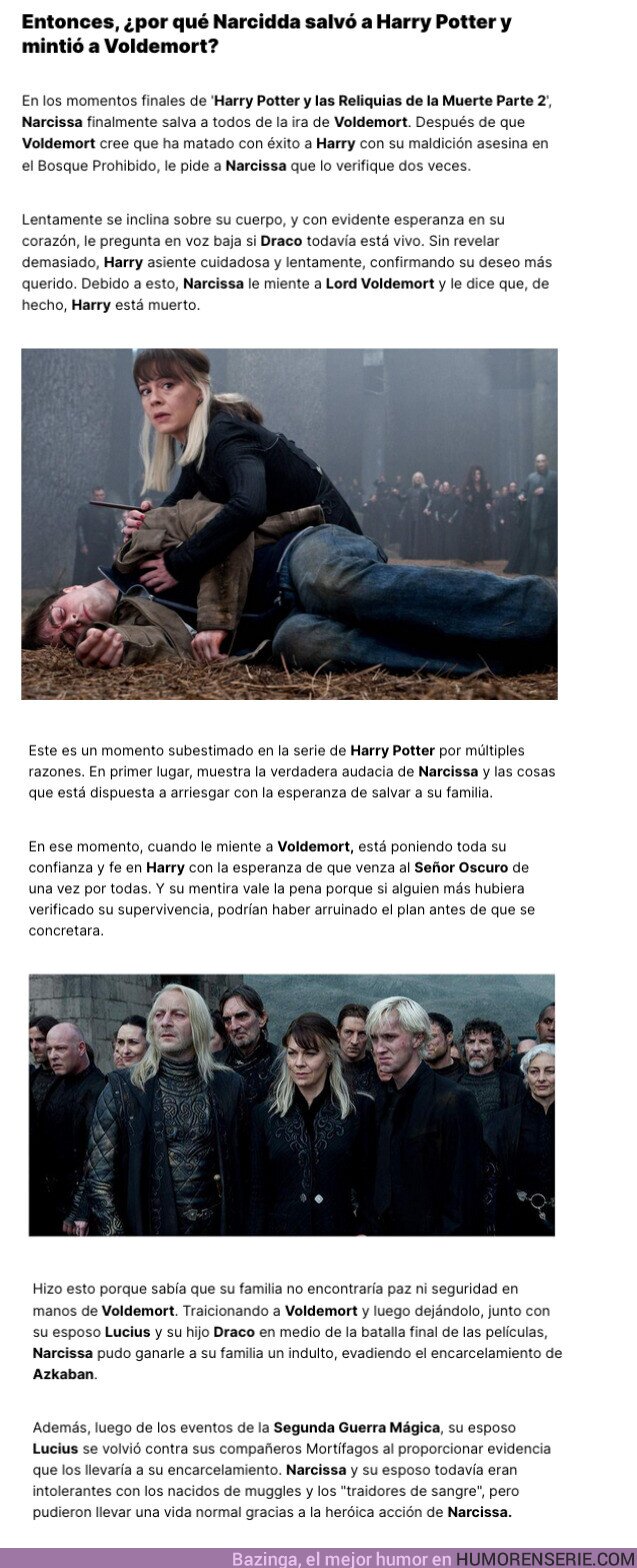 123950 - GALERÍA: ¿Por qué Narcissa Malfoy, la madre de Draco, le salvó la vida a Harry Potter?