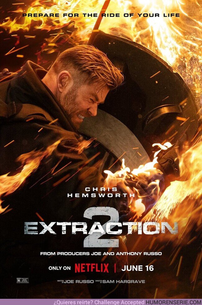 124288 - Primer póster oficial de 'Extraction 2'. Estreno en Netflix el 16 de junio.Promete ser de lo mejor de acción de los últimos años, habrá un plano secuencia brutal muy largo, por @SitoCinema