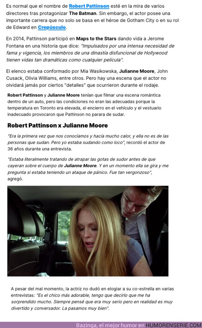 124809 - GALERÍA: Por este motivo Robert Pattinson vivió un incómodo momento durante una escena con Julianne Moore