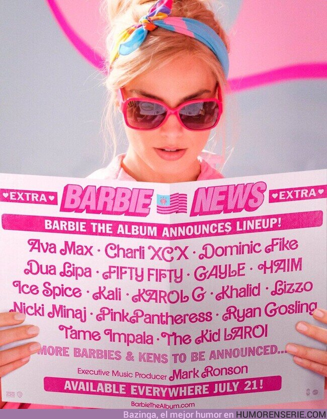 124822 - Revelados los artistas de la banda sonora de la peli de Barbie. Me flipa el póster