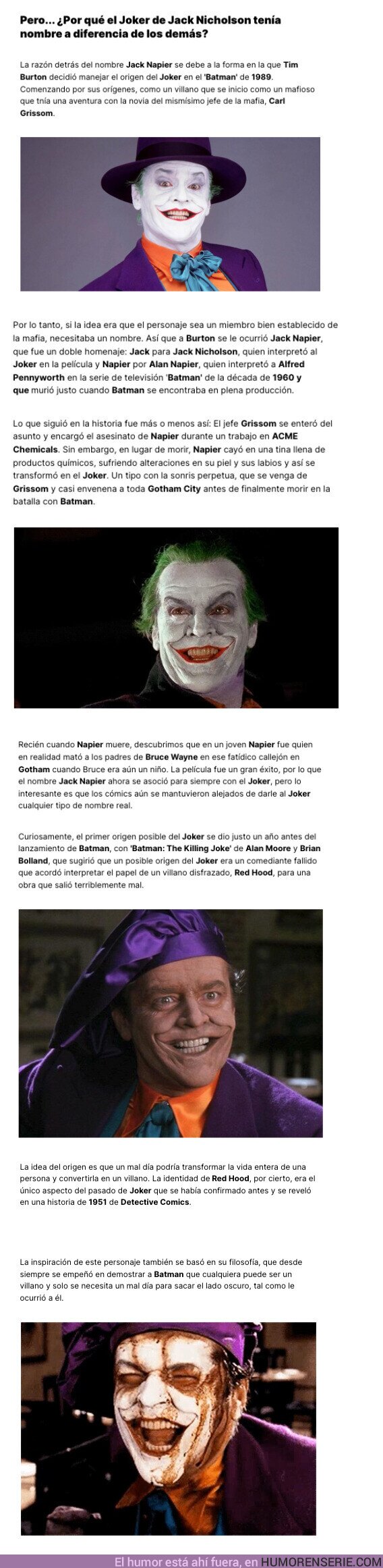 126224 - ¿Por qué el Joker de Jack Nicholson tenía nombre y los otros no?