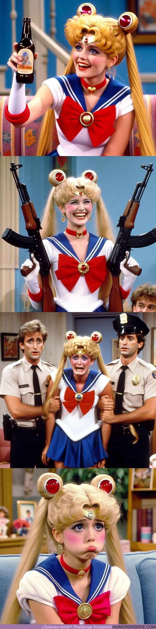 148478 - Como se vería #SailorMoon si fuese una sitcom de los 90s, según una IA, por @JuanitoSay