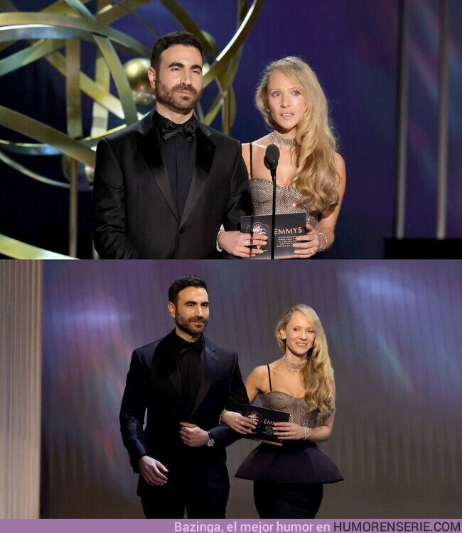 154985 - ¡MIS PADRES! ¡Brett Goldstein y Juno Temple presentando los #Emmys juntos!, por @GeekZoneGZ