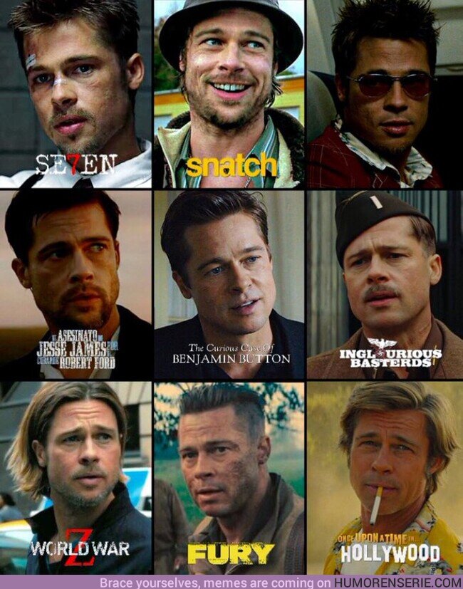 158841 - Es difícil ver a Brad Pitt en una película mala.¿Cual es tu favorita del actor?, por @TourCinefilo