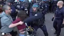 Un policía francés ataca así a una manifestante a favor de Palestina