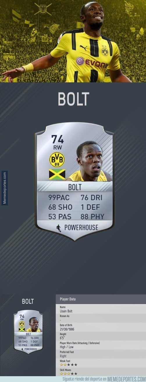 [ MEMEDEPORTES ] Si Bolt terminara jugando en el Borussia 
