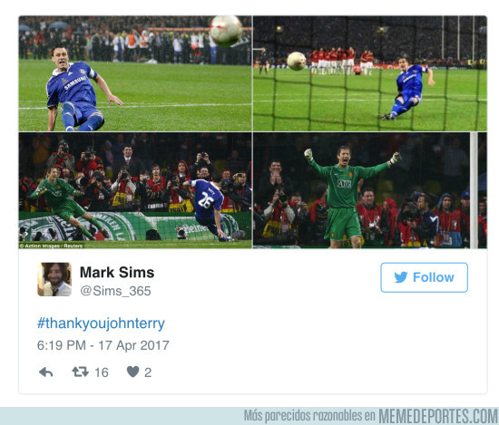 968000 - Los aficionados del United han reventado la retirada de John Terry del Chelsea en Internet