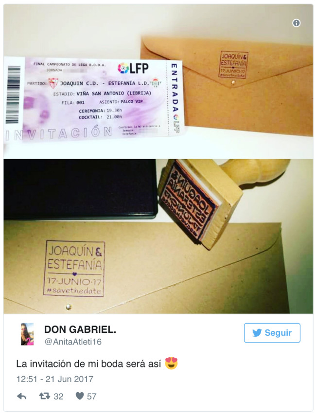 983190 - La peculiar invitación de boda entre Sevilla y Betis en forma de entrada