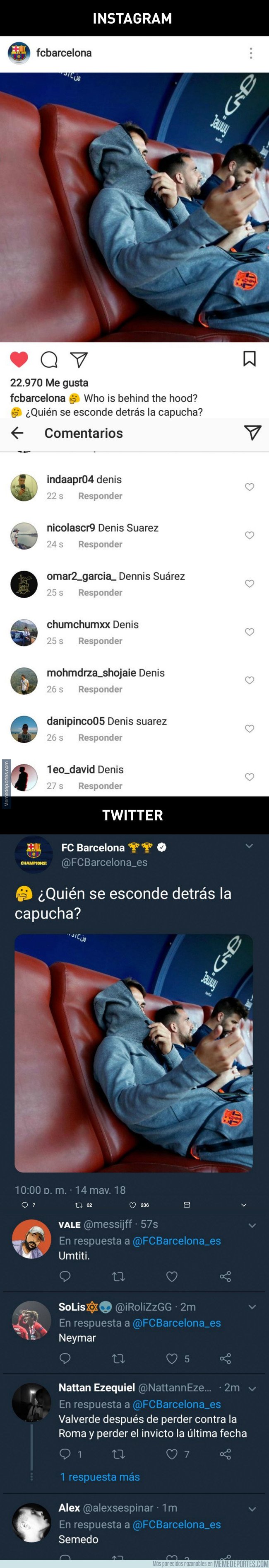 1033949 - El BarÃ§a hace una pregunta inocente y la diferencia entre respuestas de Twitter e Instagram es abismal