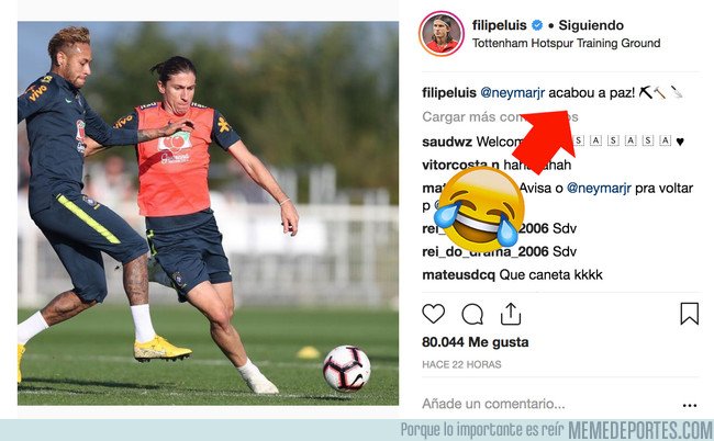 1052947 - Neymar humilla en un rondo a Filipe Luis y éste le declara la guerra