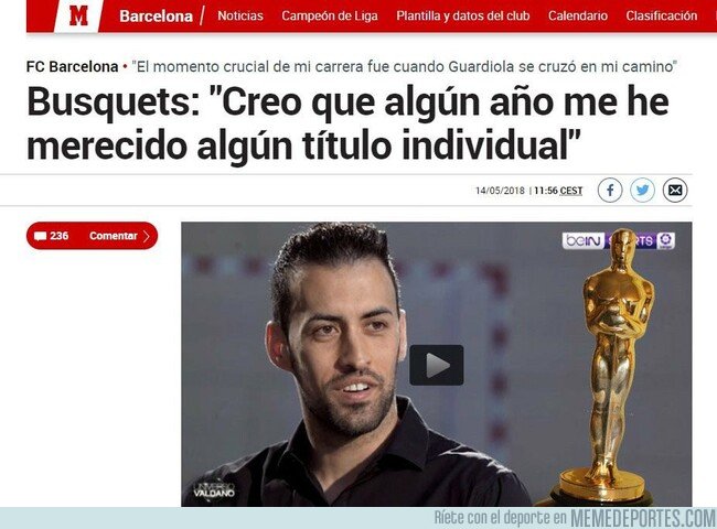 1063106 - Han creado un change.org para que Busquets tenga su Oscar como mejor actor