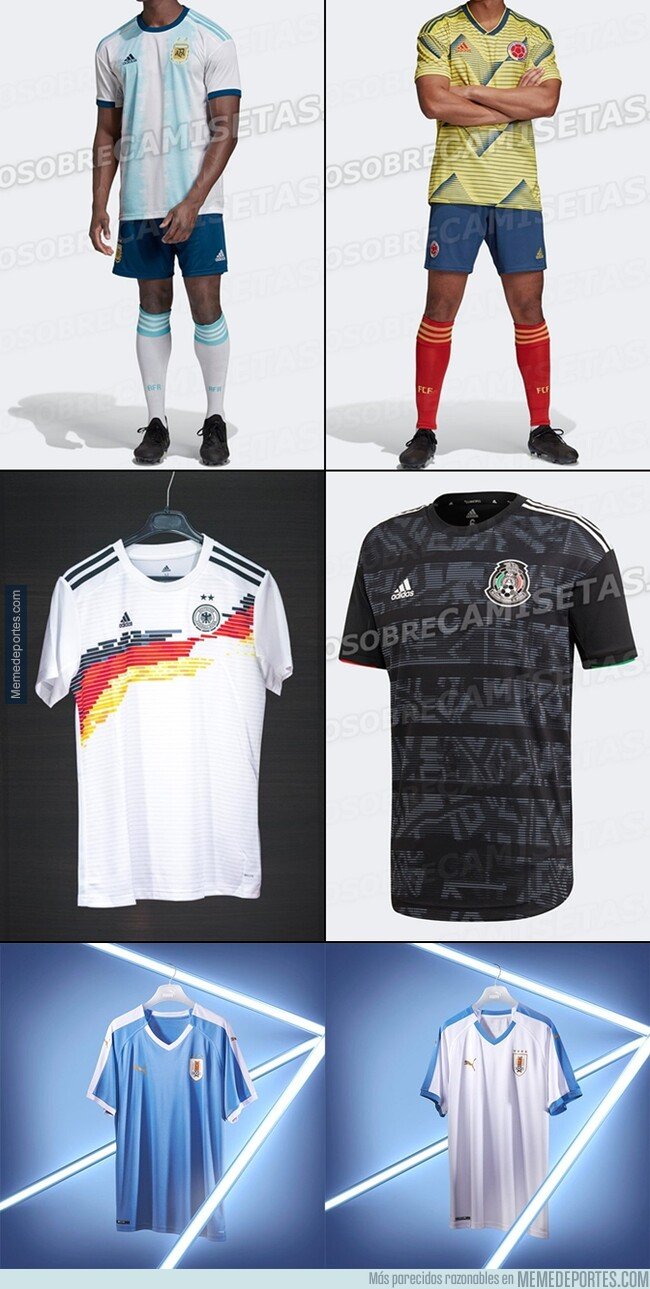 Ya huele a Fecha FIFA. Estas son algunas camisetas filtradas que utilizarán  las selecciones