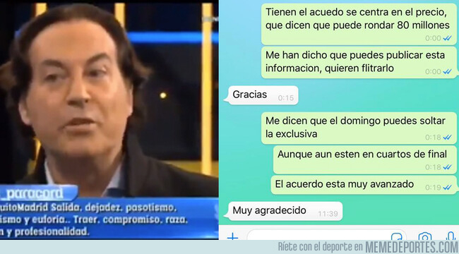 1068868 - Un twittero le cuela un bulo a Pipi Estrada por Whatsapp y va y lo suelta en el Chiringuito