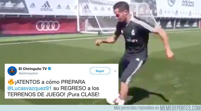 1069073 - Lucas Vázquez hace una lambretta a un muñeco y según el Chiringuito ya casi es balón de oro