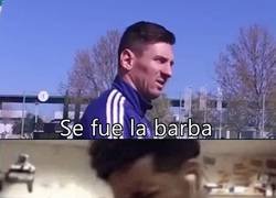Enlace a Messi se ha quitado la barba en el momento cumbre de la temporada